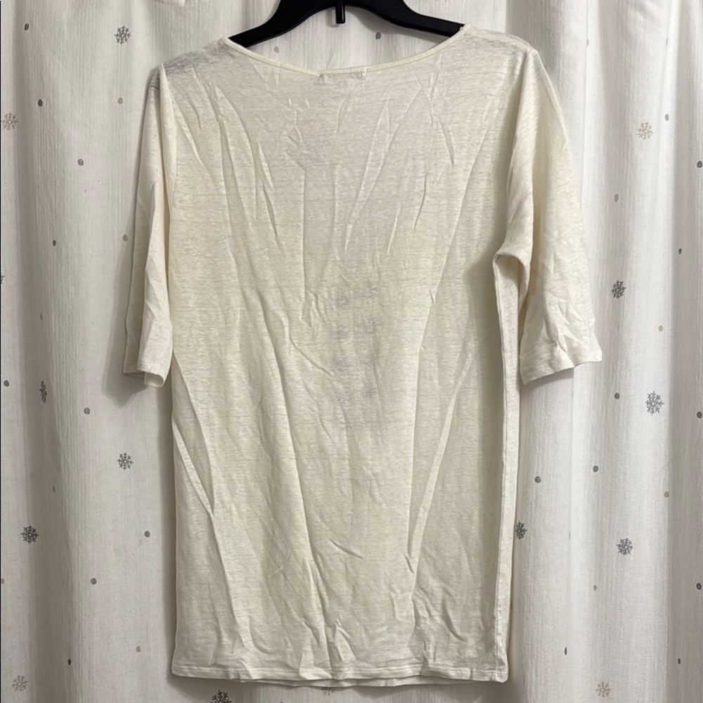 Calypso St. Barth Linen Lace-Up Short Sleeve Top - Picture 3 of 5